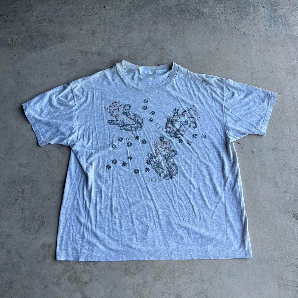 90s Hanes cats tee mens size XL single stitch